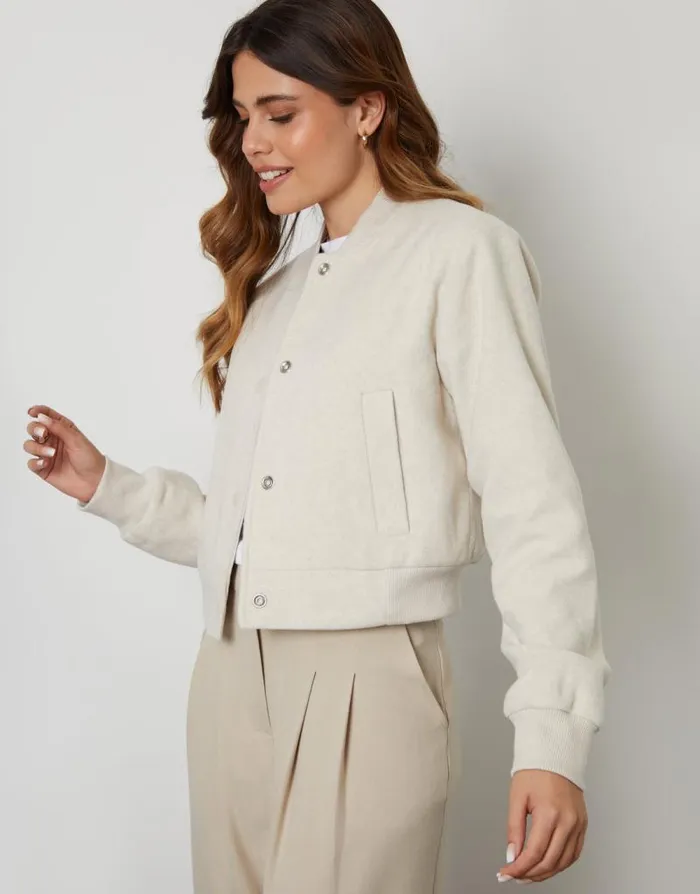 Women Ecru Brushed Cropped Bomber Jacket Threadbare Jackets Women Ecru Brushed Cropped Bomber Jacket Threadbare Jackets