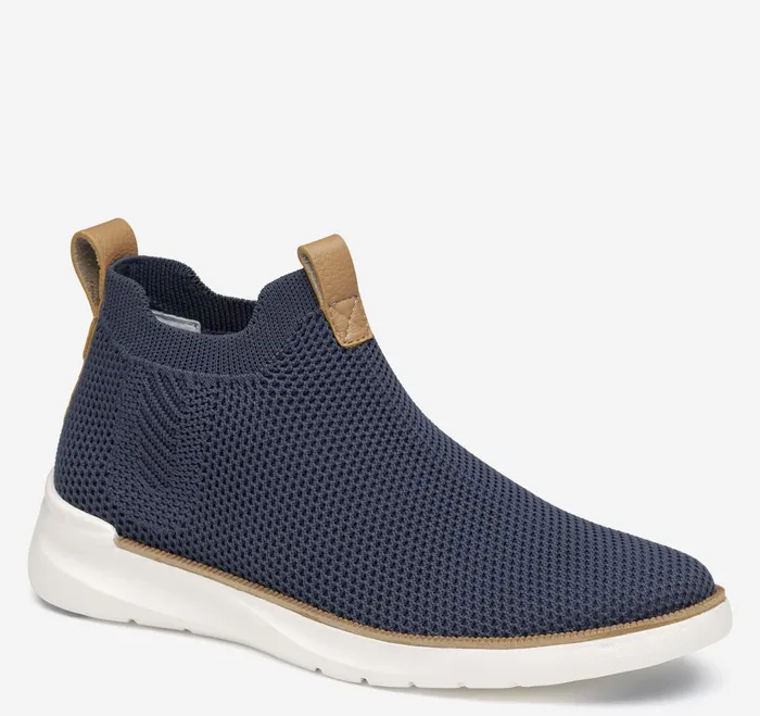 Women Emery Knit Chelsea Boot Navy Knit JohnstonandMurphy Boots and Booties
