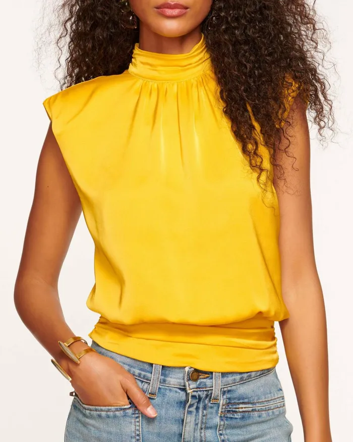 Women Emma High Neck Tank Top Black Ramy Brook Tops Women Emma High Neck Tank Top Black Ramy Brook Tops