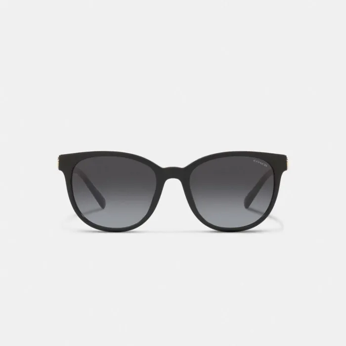 Women Eyewear Coach Horse And Carriage Round Sunglasses Black