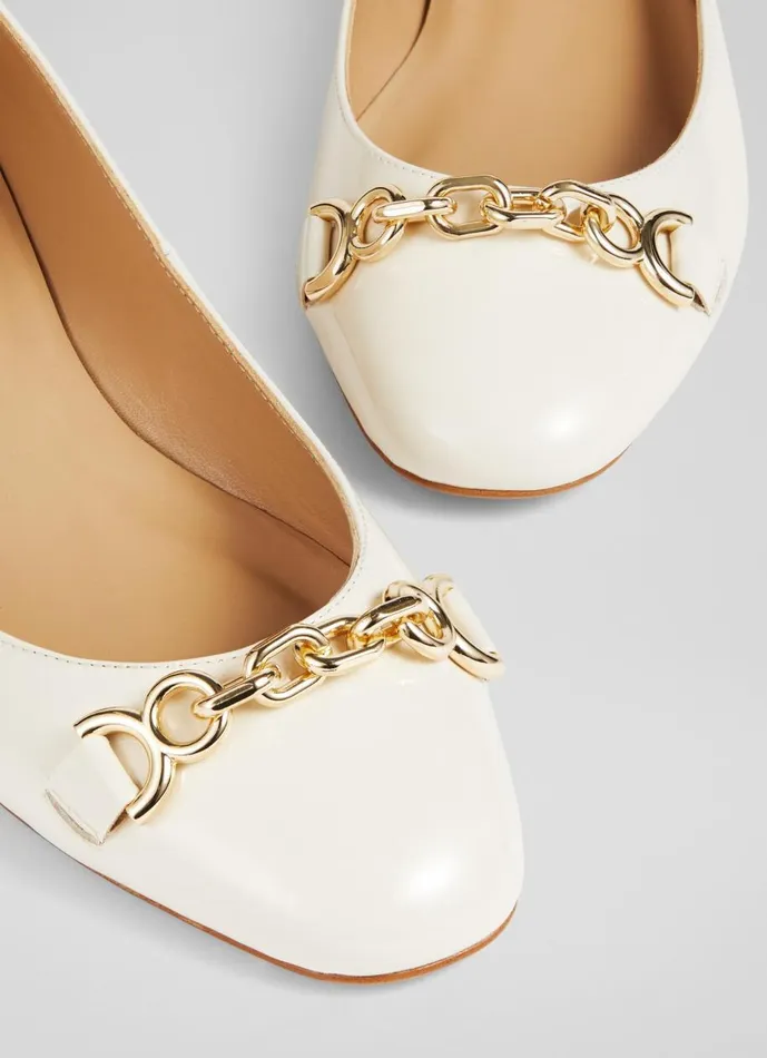 Women Flats LKBennett Blakely Ecru Patent Snaffle Pumps Ecru Women Flats LKBennett Blakely Ecru Patent Snaffle Pumps Ecru