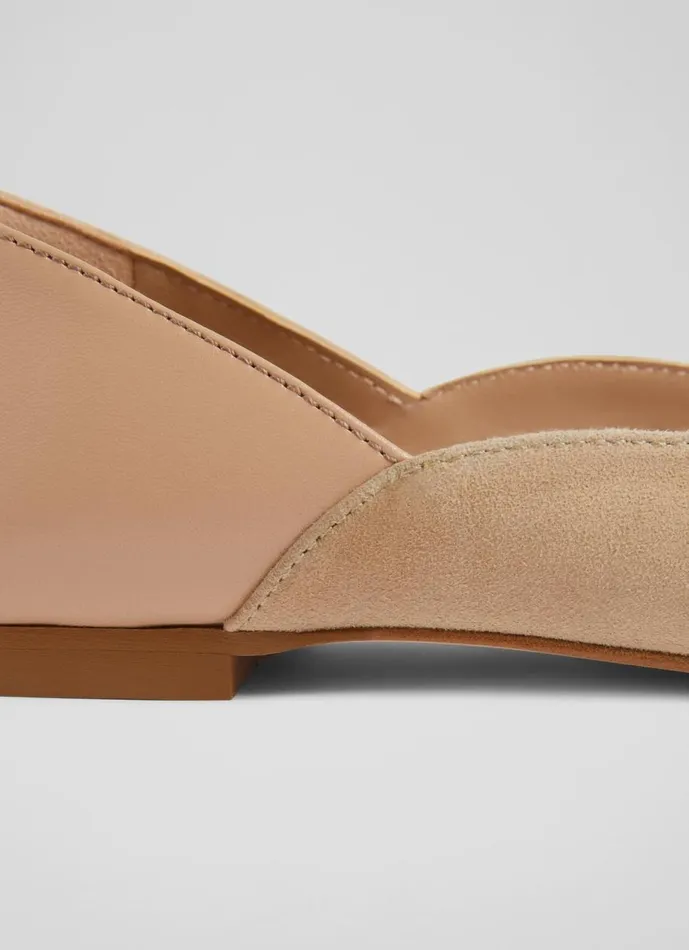 Women Flats LKBennett Iris Beige Suede And Leather Sweetheart Flats Trench Women Flats LKBennett Iris Beige Suede And Leather Sweetheart Flats Trench