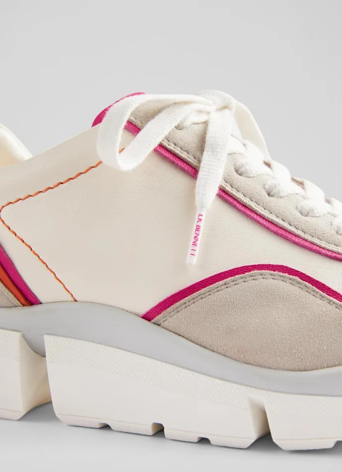 Women Flats LKBennett LKB Step Cream Leather And Grey Suede Trainers White Women Flats LKBennett LKB Step Cream Leather And Grey Suede Trainers White