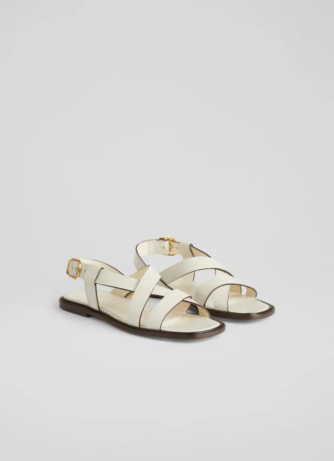 Women Flats LKBennett Telma White Leather Flat Sandals White Women Flats LKBennett Telma White Leather Flat Sandals White