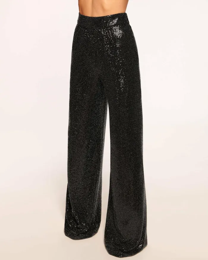 Women Gavin Wide Leg Sparkle Pant Black Sparkle Ramy Brook Pants