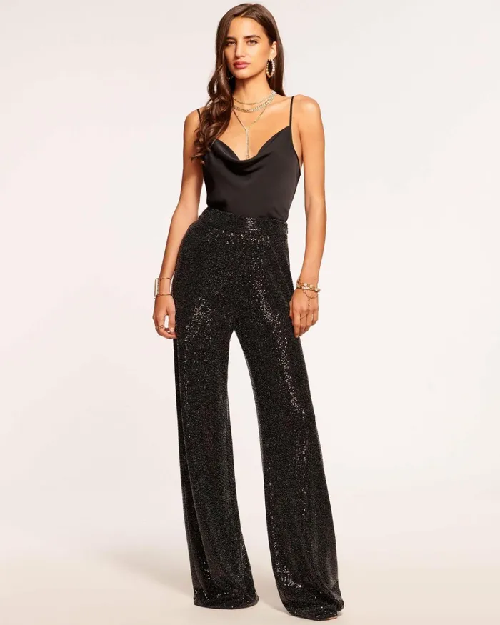 Women Gavin Wide Leg Sparkle Pant Black Sparkle Ramy Brook Pants Women Gavin Wide Leg Sparkle Pant Black Sparkle Ramy Brook Pants