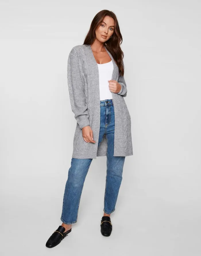Women Grey Cable Knit Cardigan Threadbare Cardigans Women Grey Cable Knit Cardigan Threadbare Cardigans