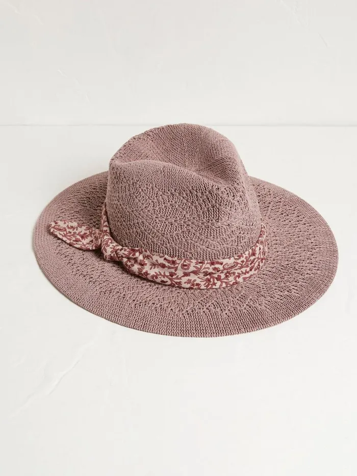Women Hats Fat Face Fedora Brown Hat