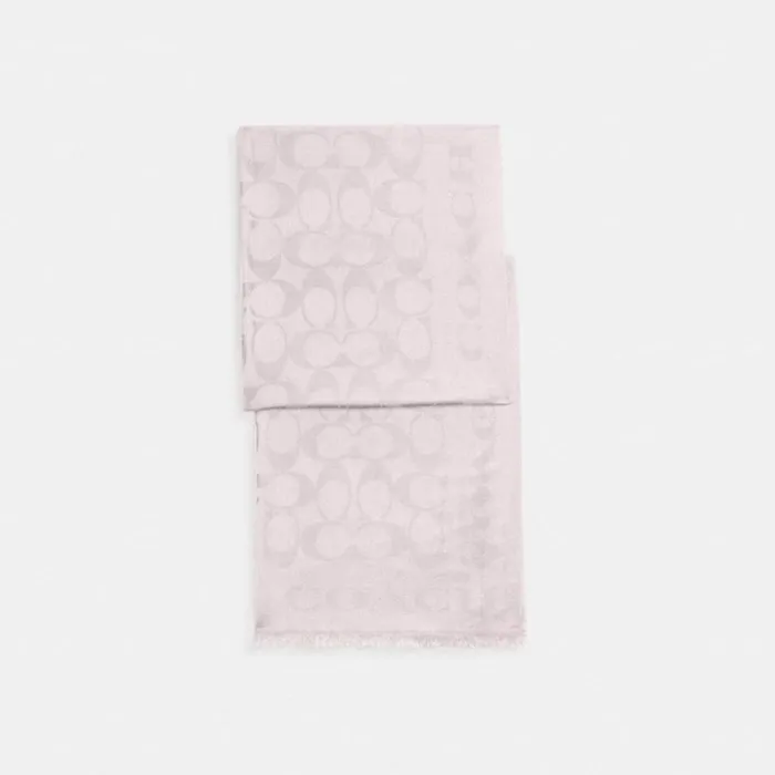Women Hats Scarves and Gloves Coach Signature Stole Blush
