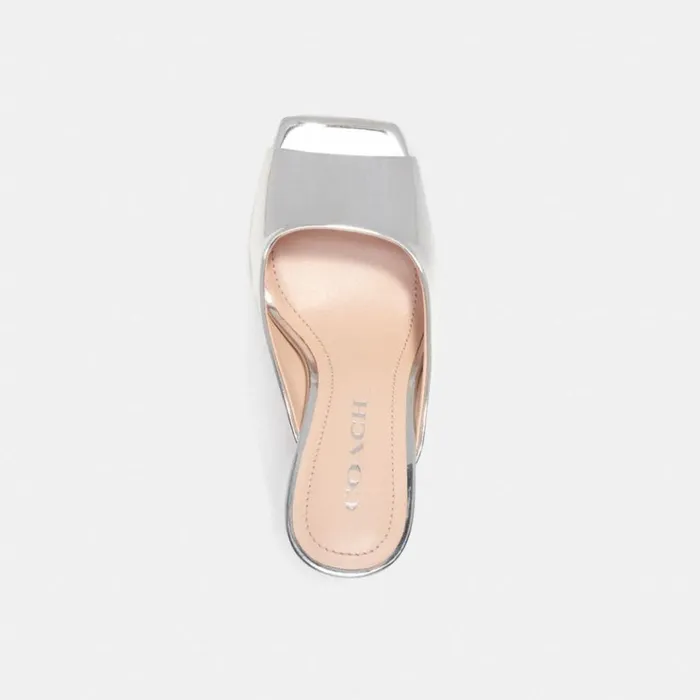 Women Heels Coach Laurence Sandal Silver