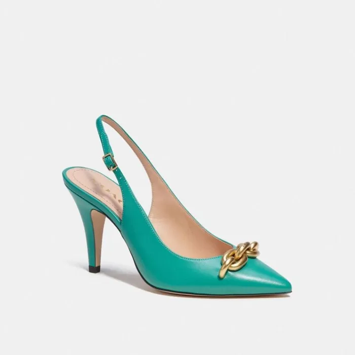 Women Heels Coach Sadie Slingback Pump Bright Green