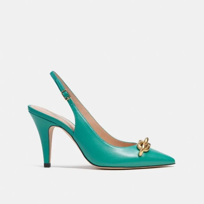 Women Heels Coach Sadie Slingback Pump Bright Green