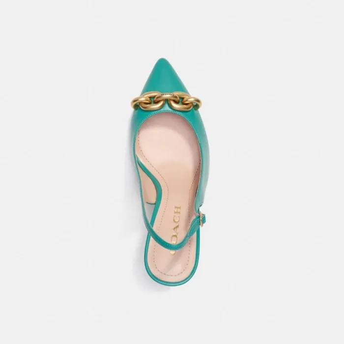 Women Heels Coach Sadie Slingback Pump Bright Green