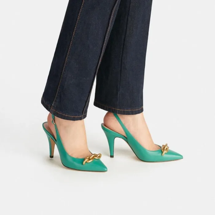 Women Heels Coach Sadie Slingback Pump Bright Green