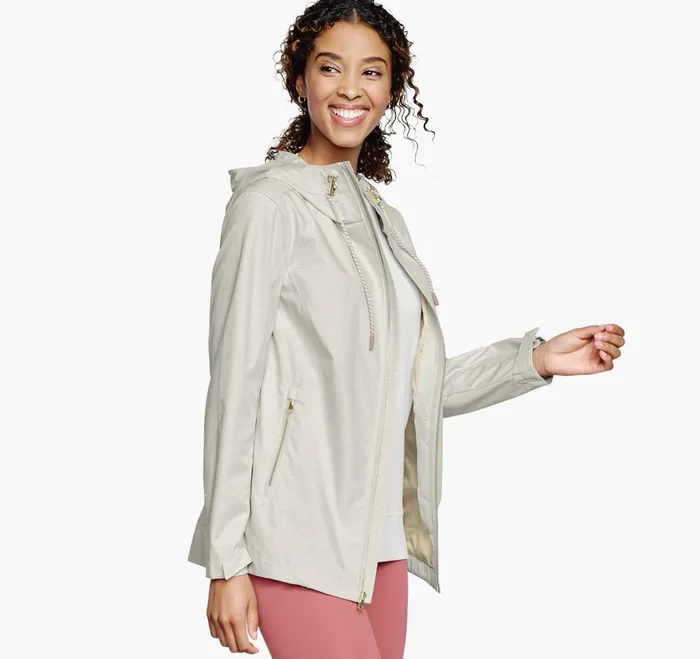 Women Hooded Anorak Neutral Multi JohnstonandMurphy Coats Jackets and Vests