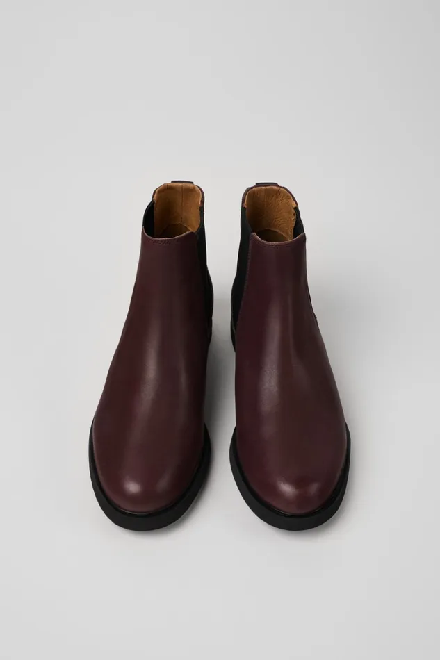 Women Iman Burgundy Leather Chelsea Boots Camper Ankle Boots Women Iman Burgundy Leather Chelsea Boots Camper Ankle Boots