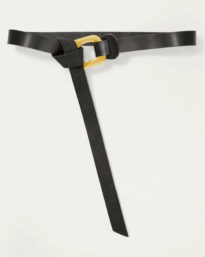 Women Ines Leather Tie Belt Black Ramy Brook Belts