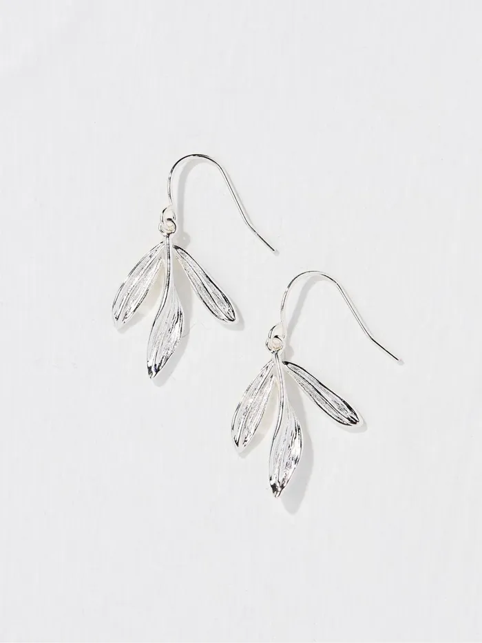Women Jewellery Fat Face Silver Tone Large Leaf Earring