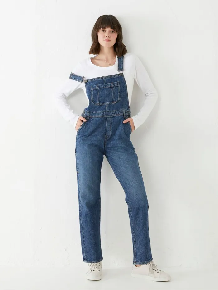 Women Jumpsuits and Playsuits Fat Face Blue Banbury Dungarees