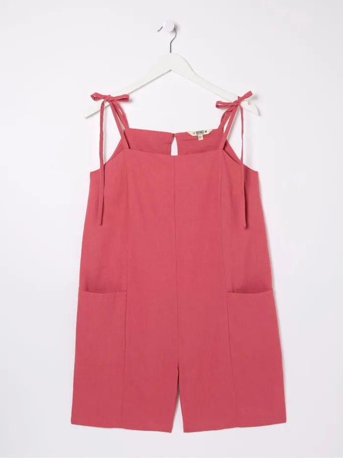 Women Jumpsuits and Playsuits Fat Face Hallie Pink Linen Blend Playsuit
