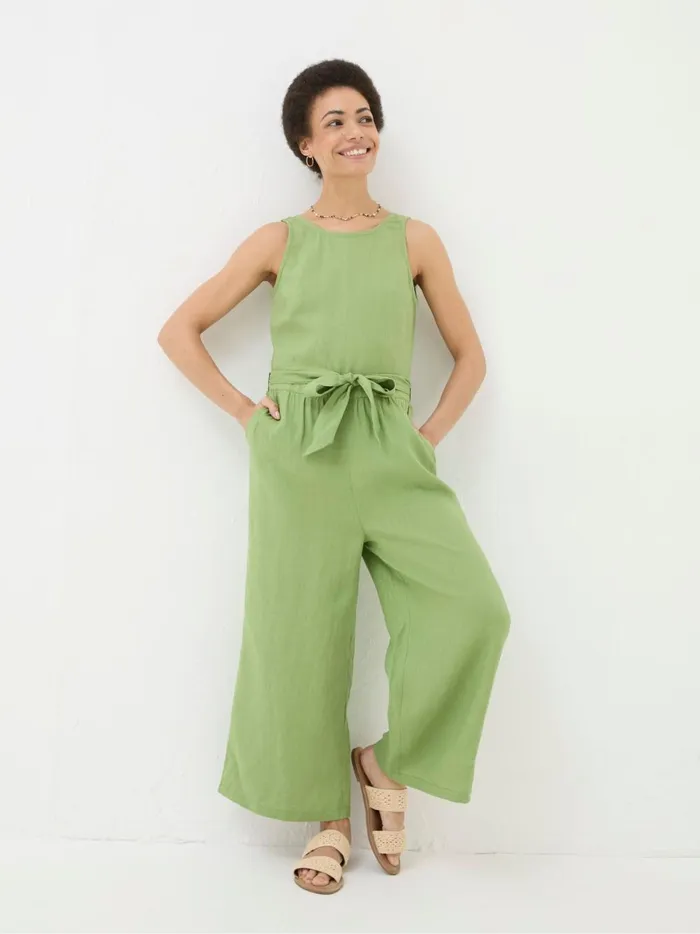 Women Jumpsuits and Playsuits Fat Face Liz Green Linen Jumpsuit