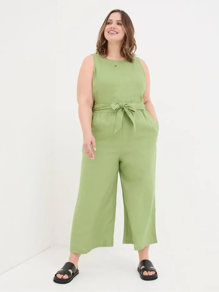 Women Jumpsuits and Playsuits Fat Face Liz Green Linen Jumpsuit