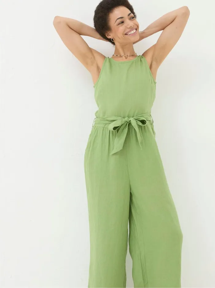 Women Jumpsuits and Playsuits Fat Face Liz Green Linen Jumpsuit
