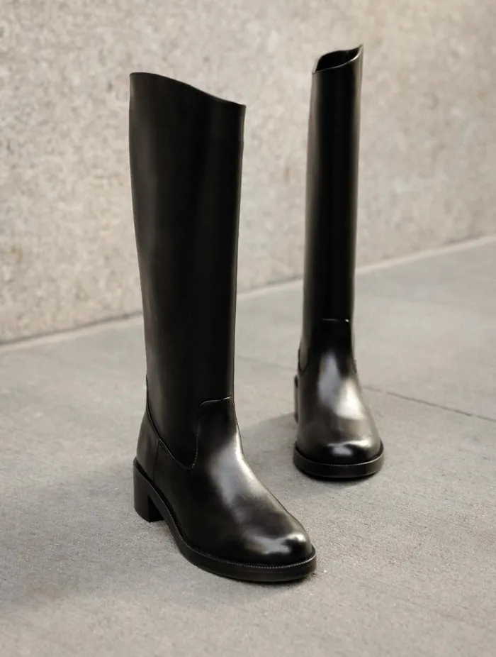 Women Knee High Boots Bobbies Harvey Intense Black