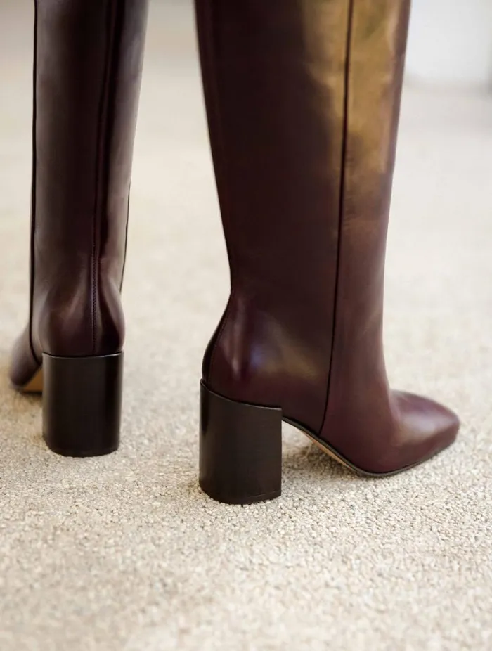 Women Knee High Boots Bobbies Hisa Cabernet