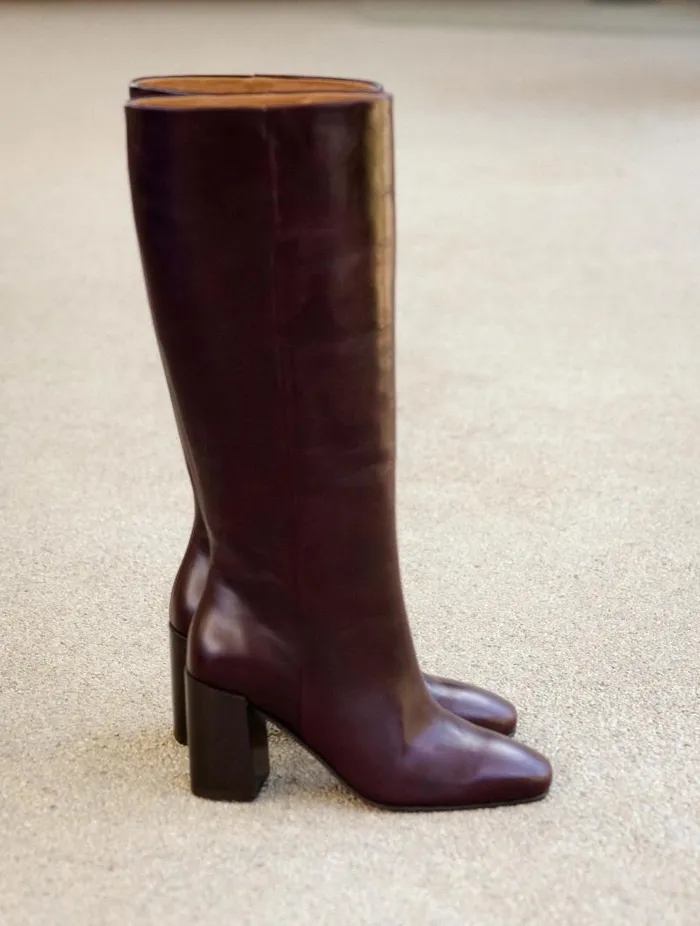 Women Knee High Boots Bobbies Hisa Cabernet