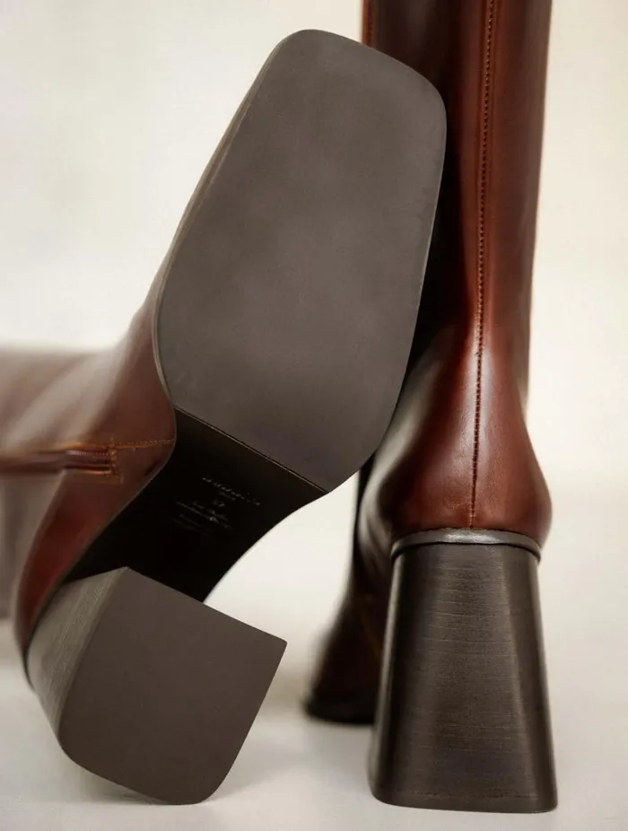 Women Knee High Boots Bobbies Tamar Turkish Coffee