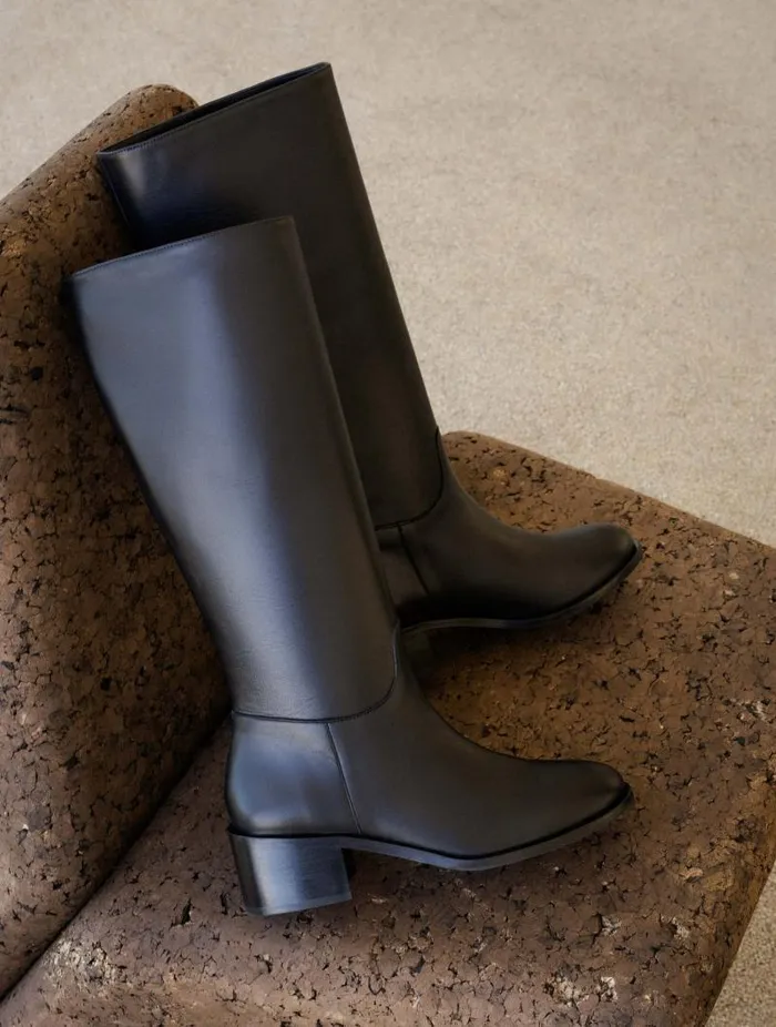 Women Knee High Boots Bobbies Zohra Passion Black
