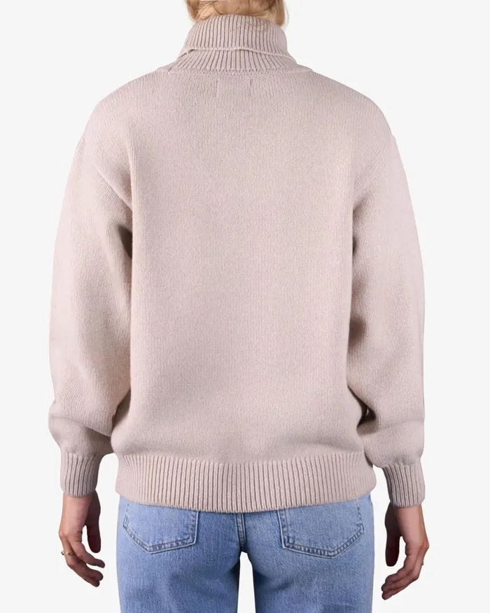 Women Knit Sweaters Colorful Standard Merino Wool Turtleneck Emerald Green