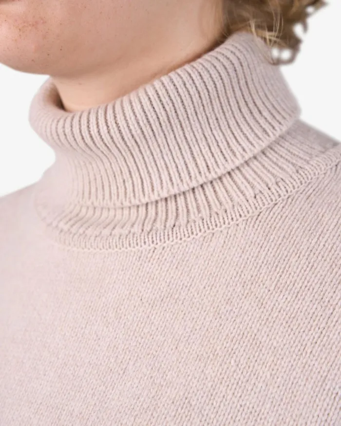Women Knit Sweaters Colorful Standard Merino Wool Turtleneck Emerald Green