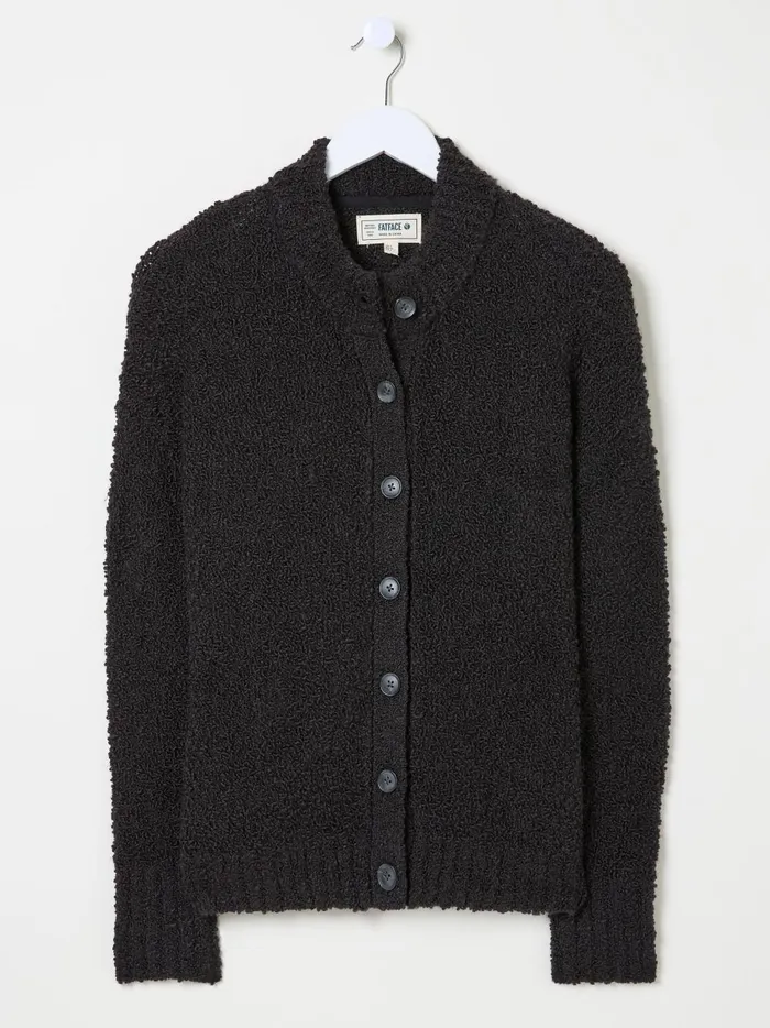 Women Knitwear Fat Face Black Bea Boucle Cardigan Women Knitwear Fat Face Black Bea Boucle Cardigan