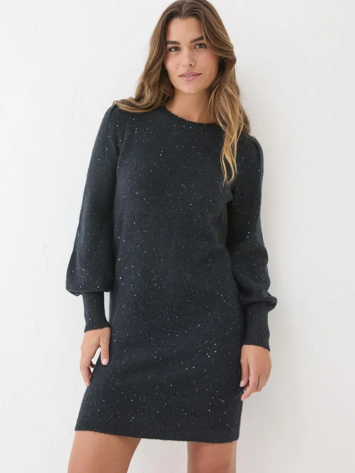 Women Knitwear Fat Face Dark Navy Eden Knit Dress