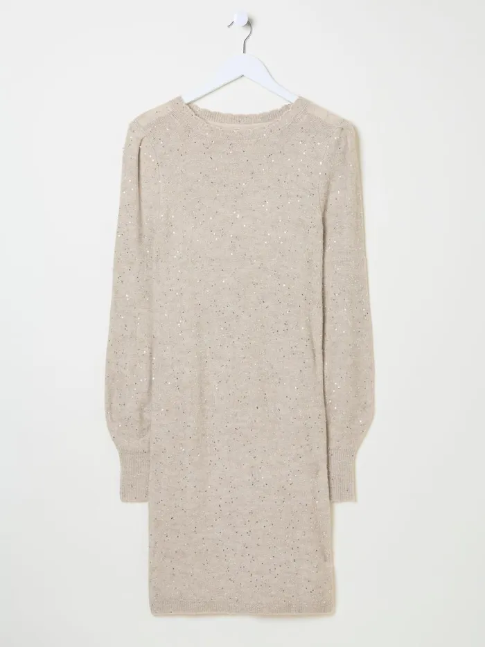 Women Knitwear Fat Face Light Natural Eden Knit Dress Women Knitwear Fat Face Light Natural Eden Knit Dress