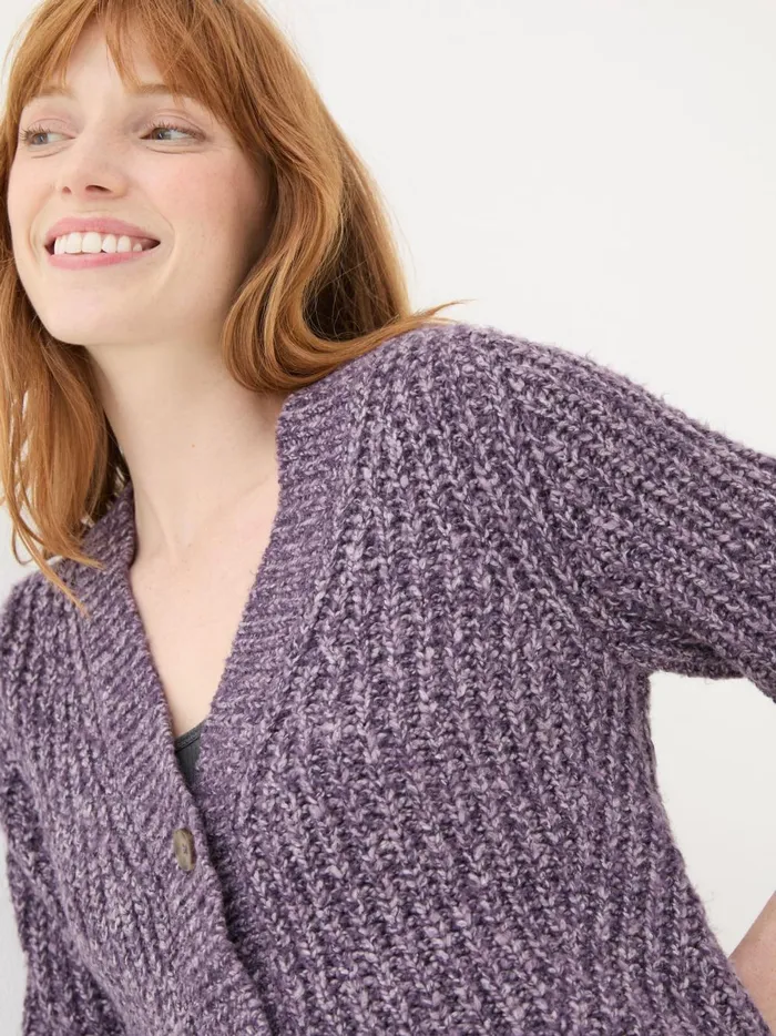 Women Knitwear Fat Face Purple Alicia Cardigan Women Knitwear Fat Face Purple Alicia Cardigan