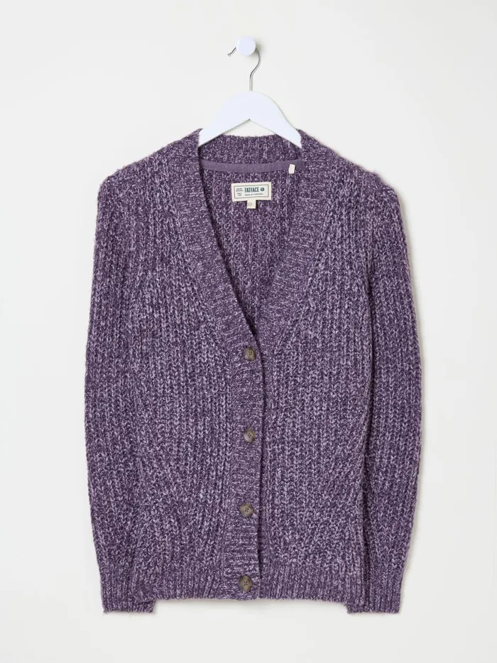 Women Knitwear Fat Face Purple Alicia Cardigan Women Knitwear Fat Face Purple Alicia Cardigan