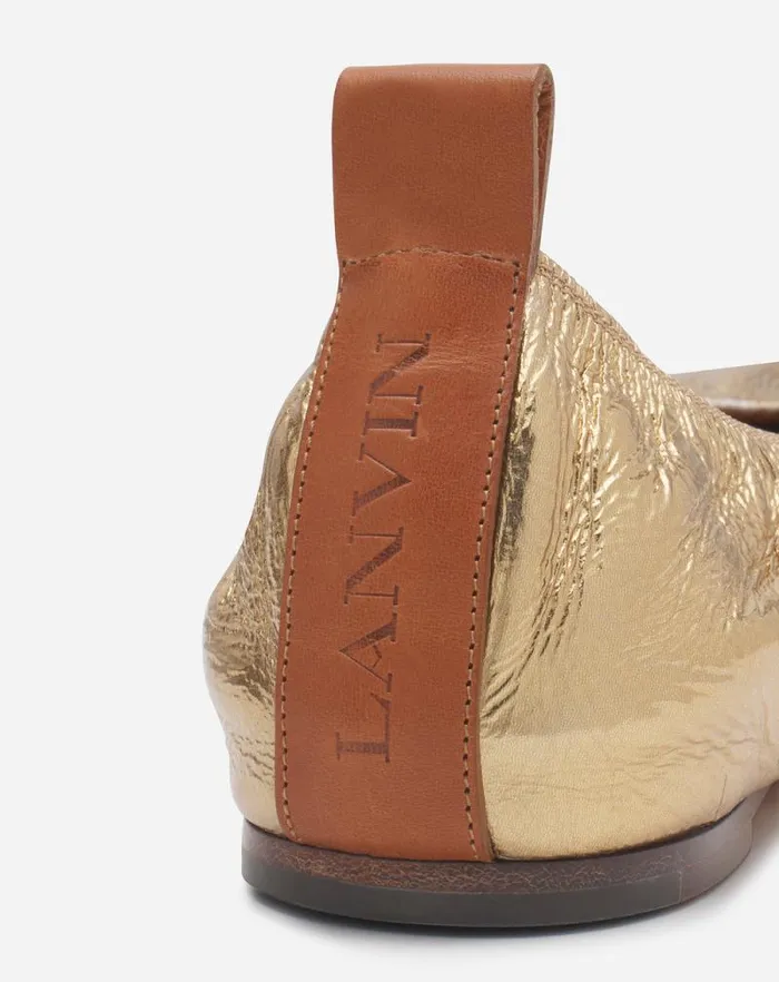 Women Lanvin Ballerinas The Ballerina Flat In Metallic Leather Gold Women Lanvin Ballerinas The Ballerina Flat In Metallic Leather Gold