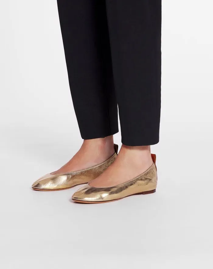 Women Lanvin Ballerinas The Ballerina Flat In Metallic Leather Gold Women Lanvin Ballerinas The Ballerina Flat In Metallic Leather Gold