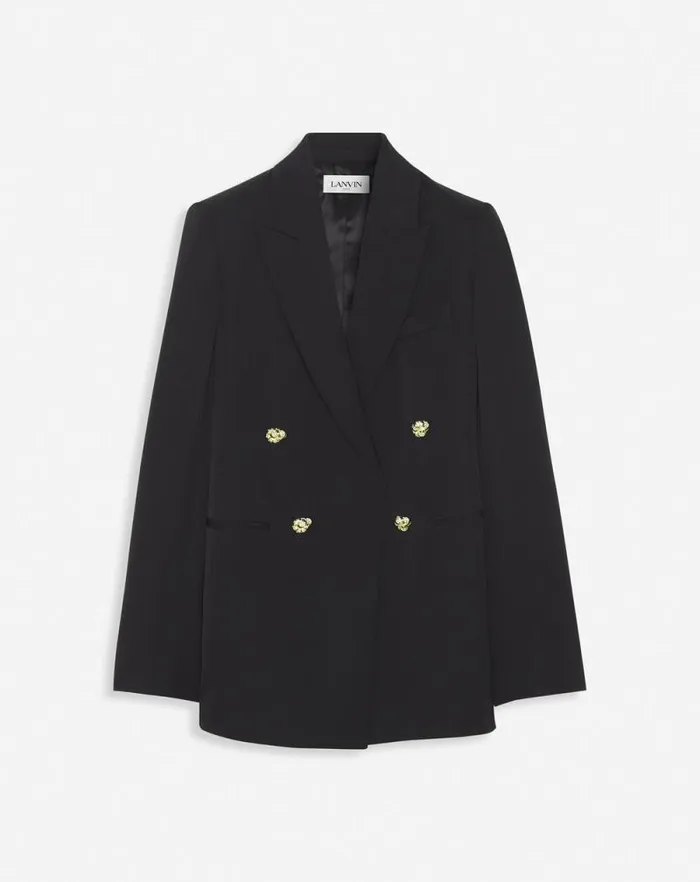 Women Lanvin Coats and Jackets Doublebreasted Jacket Black