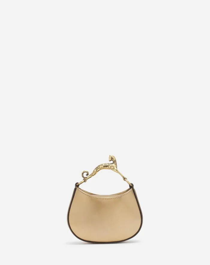 Women Lanvin Crossbody Bags and Shoulder Bags Nano Hobo Cat Bag In Metallic Leather Gold