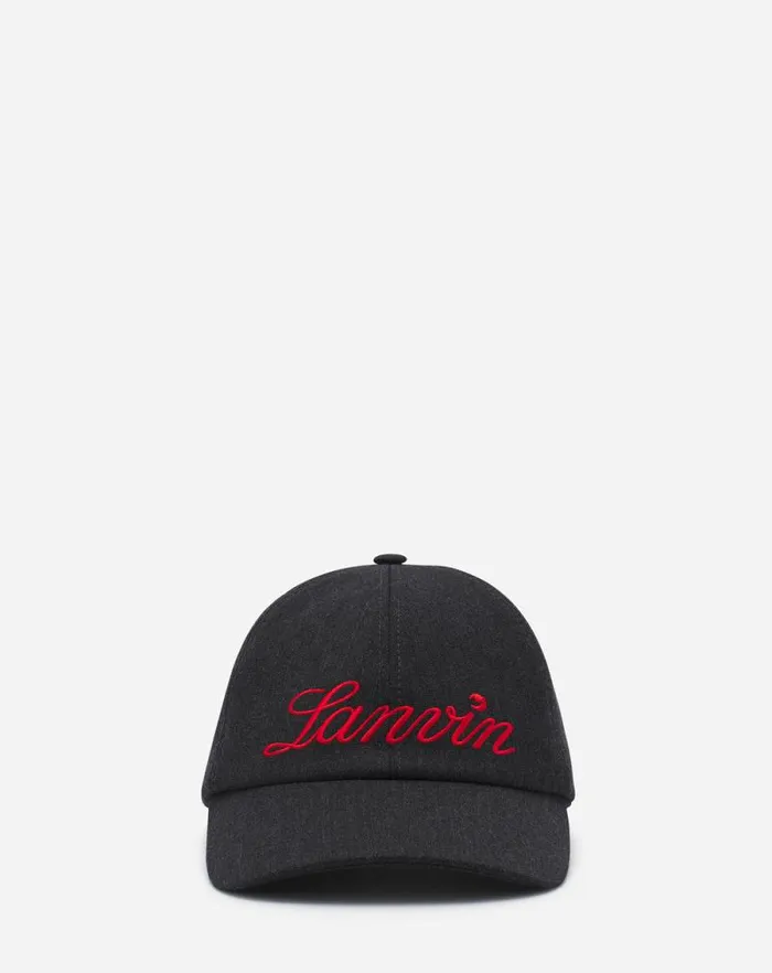Women Lanvin Hats Lanvin Script Wool Cap Anthracitered