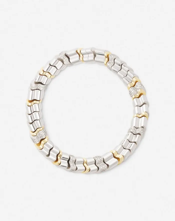 Women Lanvin Jewelry Squence Wave Necklace Silvergold