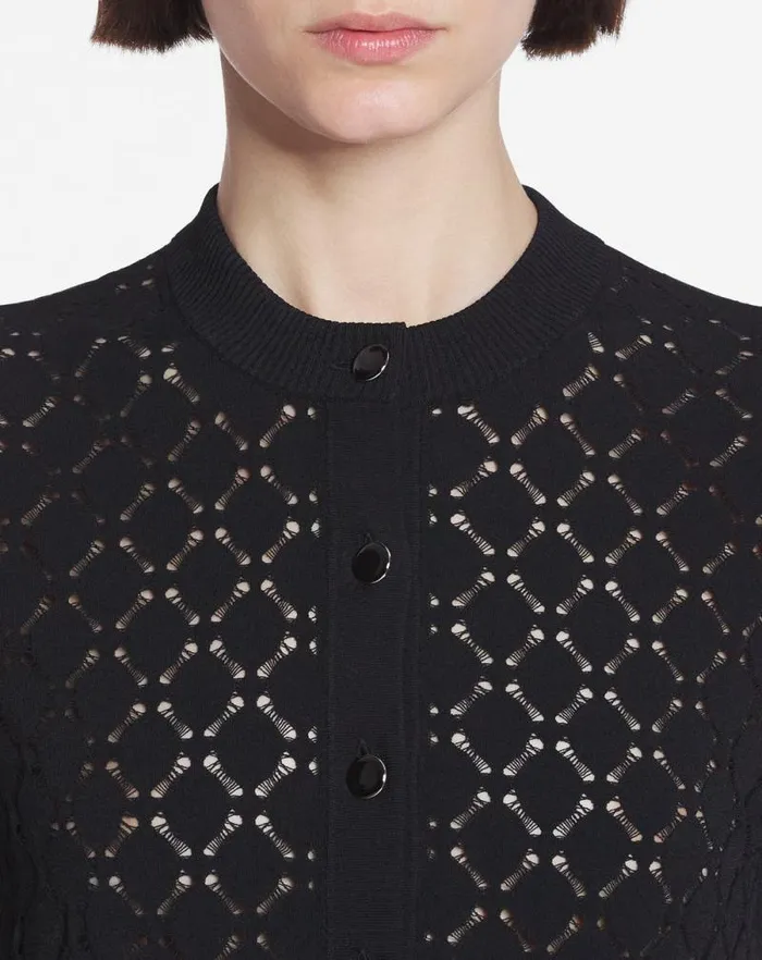 Women Lanvin Knitwear Bodycon Cardigan With Round Neck Black Women Lanvin Knitwear Bodycon Cardigan With Round Neck Black