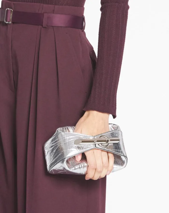 Women Lanvin Mini Bags and Clutches Haute Squence Clutch Bag In Metallic Leather Silver Women Lanvin Mini Bags and Clutches Haute Squence Clutch Bag In Metallic Leather Silver