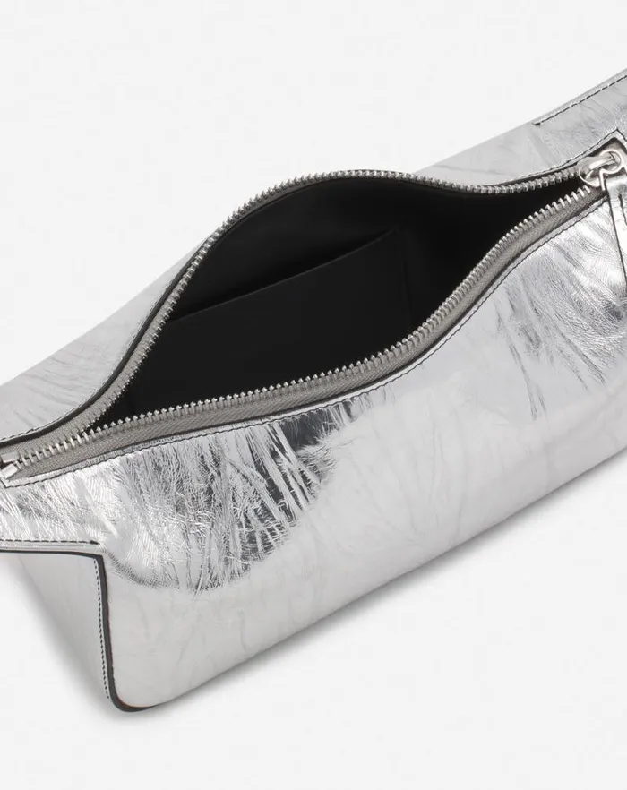 Women Lanvin Mini Bags and Clutches Haute Squence Clutch Bag In Metallic Leather Silver Women Lanvin Mini Bags and Clutches Haute Squence Clutch Bag In Metallic Leather Silver
