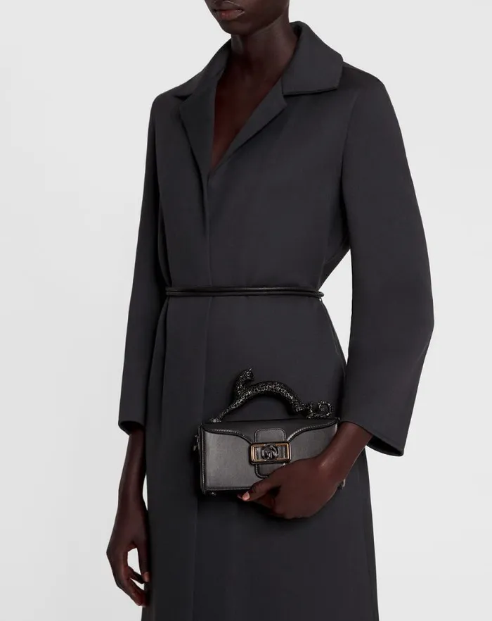 Women Lanvin Mini Bags and Clutches Nano Pencil Cat Leather Bag Black Women Lanvin Mini Bags and Clutches Nano Pencil Cat Leather Bag Black