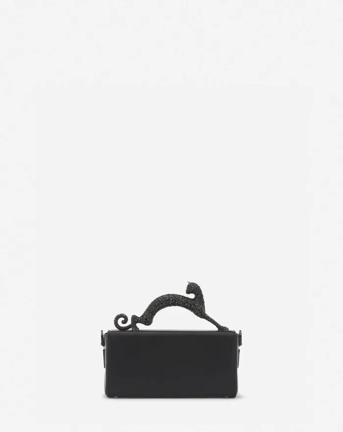 Women Lanvin Mini Bags and Clutches Nano Pencil Cat Leather Bag Black Women Lanvin Mini Bags and Clutches Nano Pencil Cat Leather Bag Black